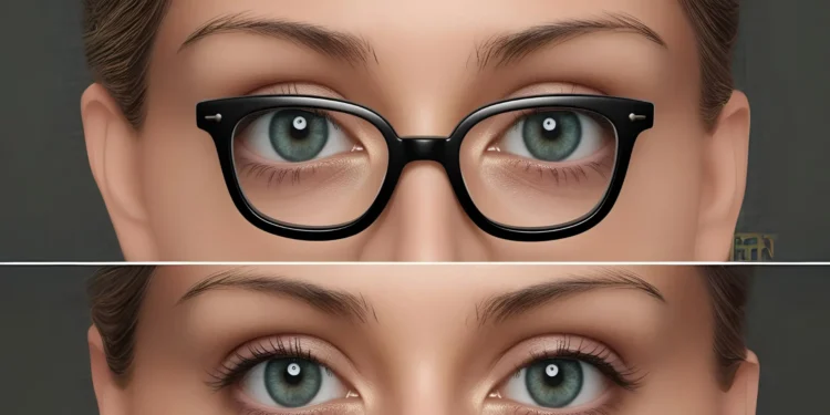 remove glasses using ai banner